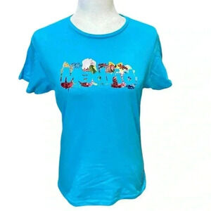 Madrid Floral Travel Tshirt Blue Size L